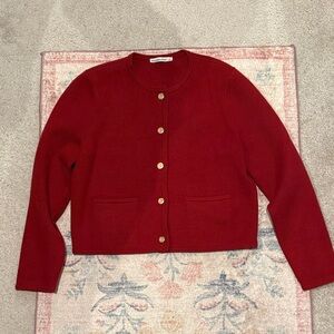 Abercrombie & Fitch lady cardigan sweater in red